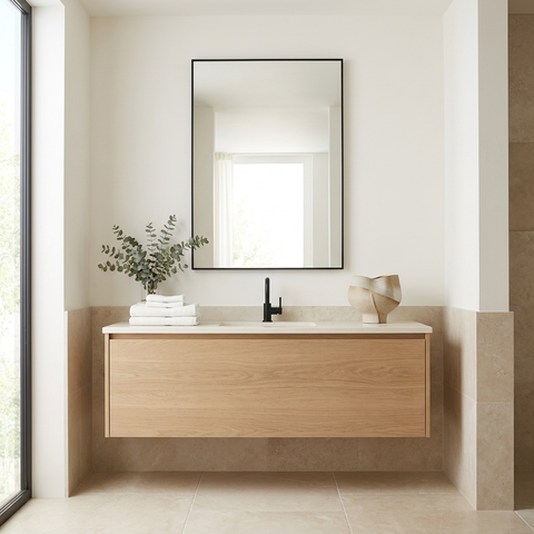 modern black wall mirror