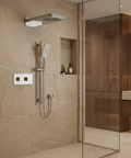 INABOX04 Polished Chrome 3-Way Shared Thermostatic Shower Kit with Dual-Function Aquasheet Rainhead - Aquabrass