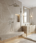 ShowerBox01 Polished Nickel 2-Way Shared Thermostatic Shower Kit with 12-Inch Rainhead - Aquabrass