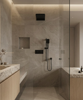 INABOX04 Electro Black 3-Way Non-Shared Thermostatic Shower Kit with Dual-Function Aquasheet Rainhead - Aquabrass