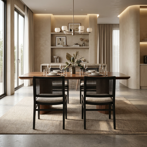 modern cane dining chair