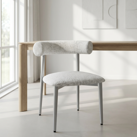 Barbara Pixel With Grey Legs - Dining Chair Amisco (Set Of Two)