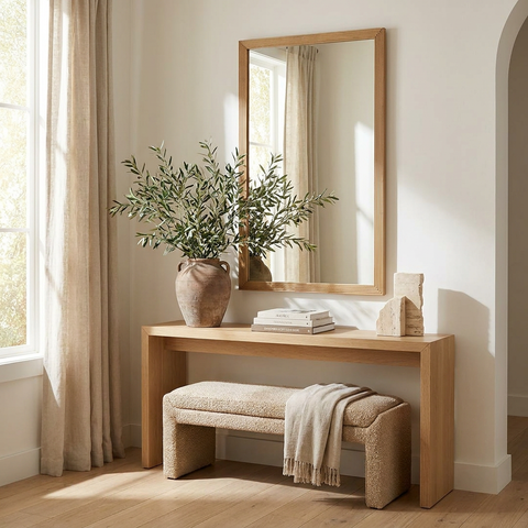 modern wood wall mirror