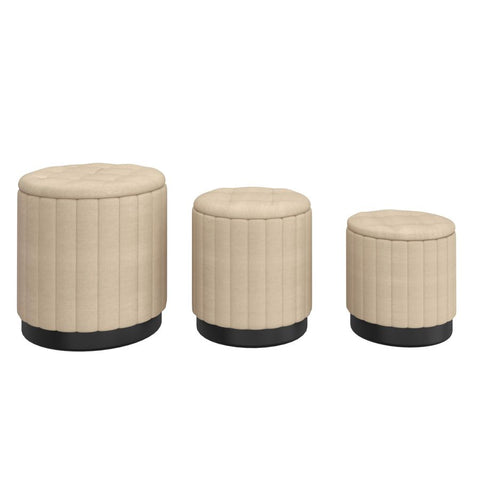 Lexi Beige- Ottoman (Set Of Three) WW