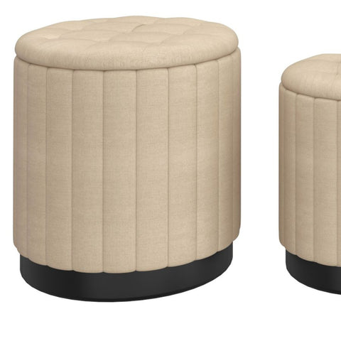 Lexi Beige- Ottoman (Set Of Three) WW