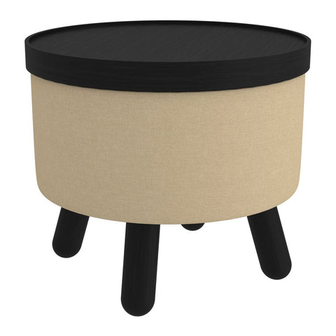 Betsy Beige With Black - Ottoman WW