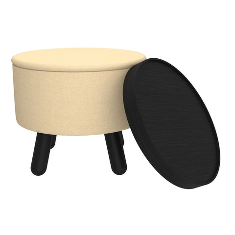 Betsy Beige With Black - Ottoman WW