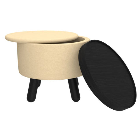 Betsy Beige With Black - Ottoman WW