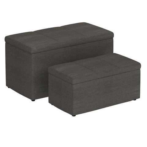 Levi Charcoal - Ottoman/Bench (Set Of Two) WW