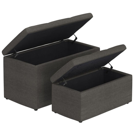 Levi Charcoal - Ottoman/Bench (Set Of Two) WW