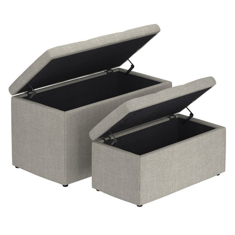 Levi Grey - Ottoman/Bench (Set Of Two) WW