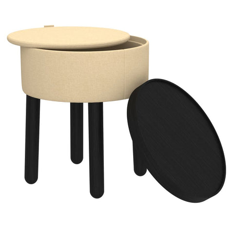 Polly Beige With Black - Ottoman WW