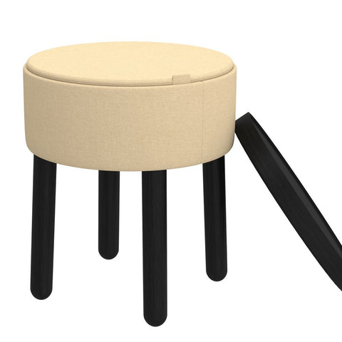 Polly Beige With Black - Ottoman WW