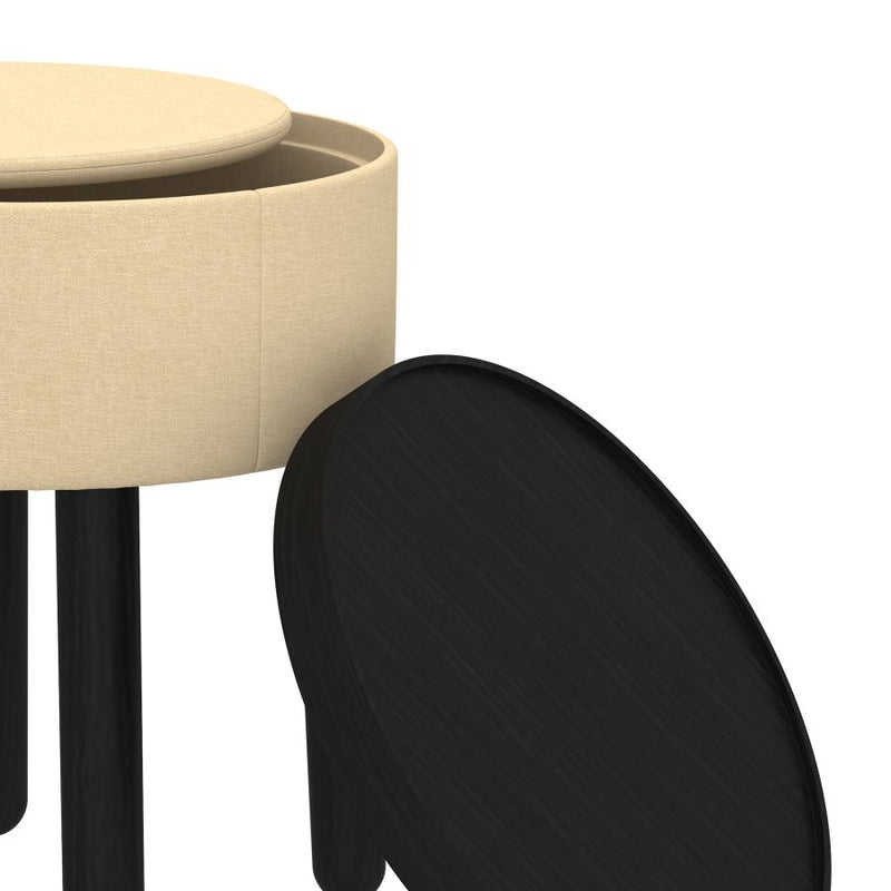 Polly Beige With Black - Ottoman WW