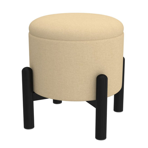 Heidi Beige With Black - Ottoman WW