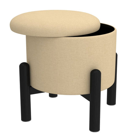 Heidi Beige With Black - Ottoman WW