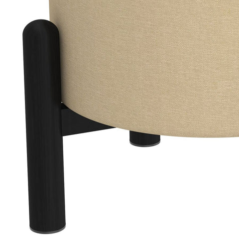 Heidi Beige With Black - Ottoman WW