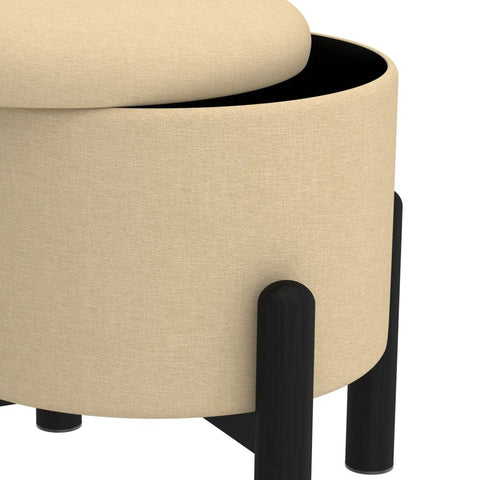 Heidi Beige With Black - Ottoman WW