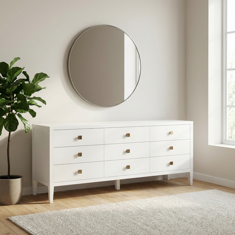 Hara White Nine Drawer- Dresser SIF