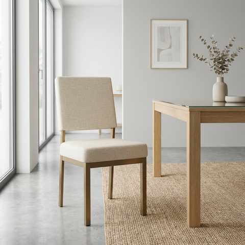 Mathilde Pebble With Gold Legs - Dining Chair Amisco (Set Of Two)