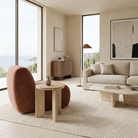 Haru Sand Wash Solid Acacia Wood End Table