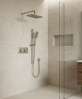 INABOX01 Brushed Nickel 2-Way Shared Thermostatic Shower Kit with 14" x 8" Rectangular Rainhead - Aquabrass