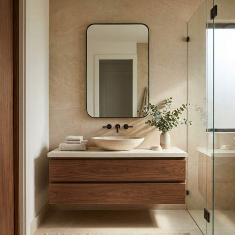 modern black wall mirror