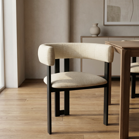 Clarissa Pebble With Black Legs - Dining Chair Amisco