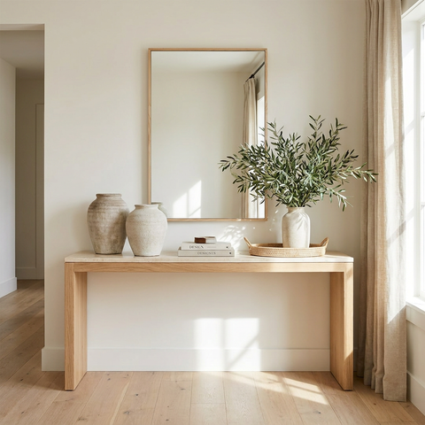 modern wood wall mirror