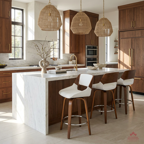 Hudson White Faux Leather Counter Stool