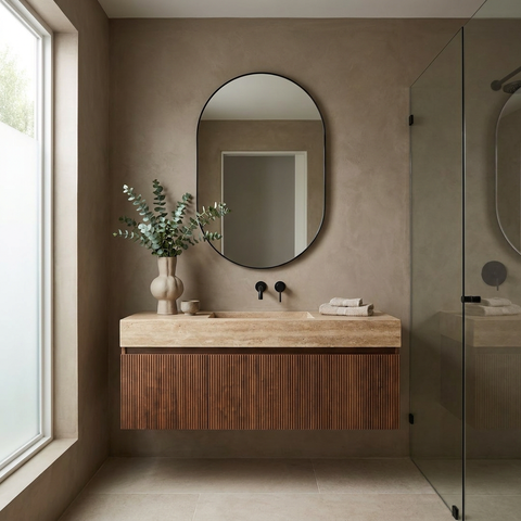 modern black wall mirror