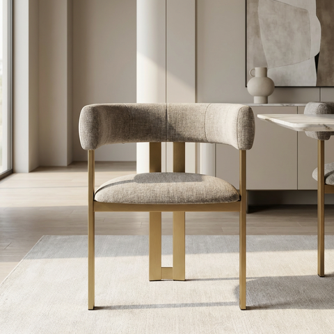 Clarissa Sleet With Gold Legs - Dining Chair Amisco