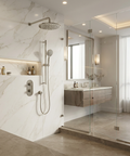 ShowerBox01G Polished Nickel 2-Way Non-Shared Thermostatic Shower Kit with 12-Inch Rainhead - Aquabrass