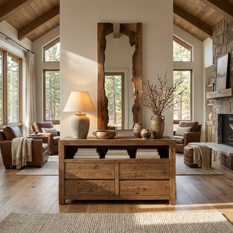 modern wood wall mirror