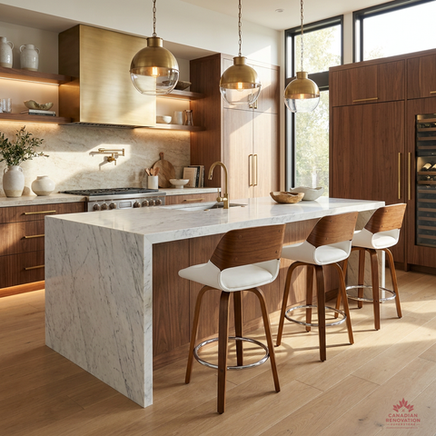 Hudson White Faux Leather Counter Stool