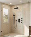 ShowerBox03G Electro Black 3-Way Non-Shared Thermostatic Shower Kit with 3 Body Jets - Aquabrass