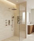 ShowerBox03 Polished Nickel 3-Way Shared Thermostatic Shower Kit with 3 Body Jets - Aquabrass