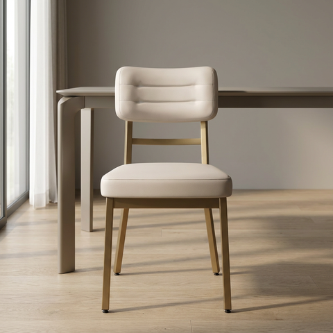 Phoebe Oyster With Gold Legs - Dining Chair Amisco (Set Of Two)