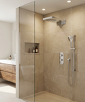 ShowerBox04 Polished Chrome 3-Way Shared Thermostatic Shower Kit with Dual-Function Aquasheet Rainhead - Aquabrass