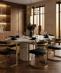 Hollyfield Black Leather Upholstered Dining Chair - Mercana