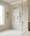 ShowerBox03G Polished Nickel 3-Way Non-Shared Thermostatic Shower Kit with 3 Body Jets - Aquabrass