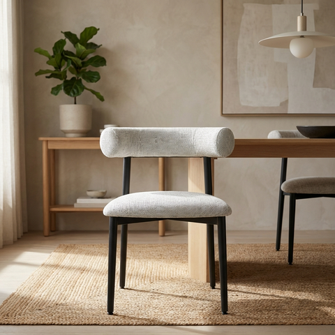 Barbara Pixel With Black Legs - Dining Chair Amisco (Set Of Two)