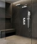 MiamiBox04G Polished Chrome 3-Way Non-Shared Thermostatic Shower Kit with Dual-Function Aquasheet Rainhead - Aquabrass