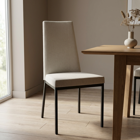 Linea Sleet With Black Legs - Dining Chair Amisco (Set Of Two)