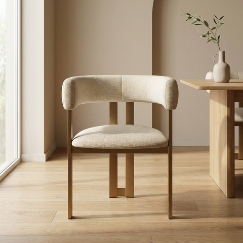 Clarissa Pebble With Gold Legs - Dining Chair Amisco