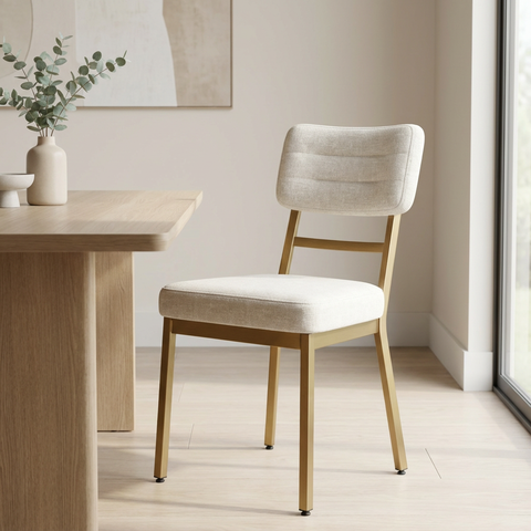 Phoebe Whisper With Gold Legs - Dining Chair Amisco (Set Of Two)