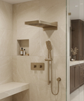 INABOX04 Brushed Nickel 3-Way Non-Shared Thermostatic Shower Kit with Dual-Function Aquasheet Rainhead - Aquabrass
