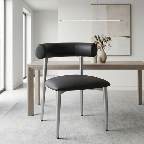 Barbara Ink With Grey Legs - Dining Chair Amisco (Set Of Two)