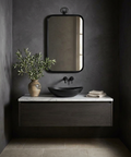 modern black wall mirror