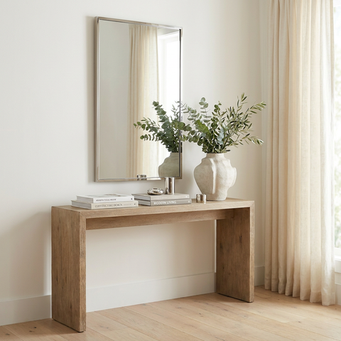 modern silver wall mirror